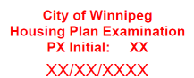 Red plan examination stamp
