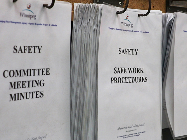 Fleet Management Agency was the first City of Winnipeg department to be SAFE Work Certified.