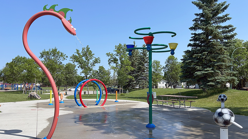 Spray pad features at Park City West