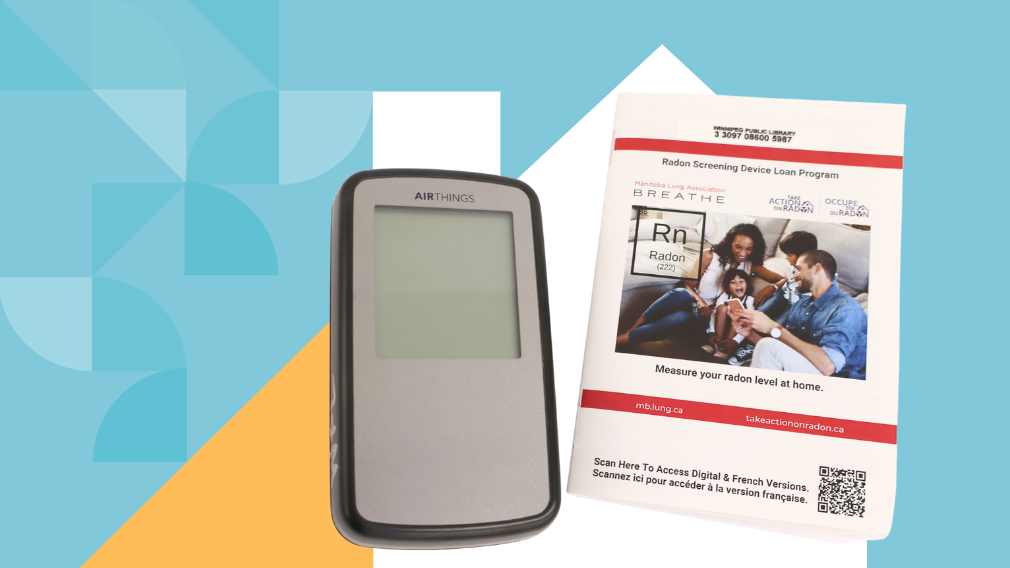 Radon kit booklet and radon monitor