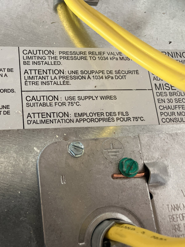 Example of acceptable hot water tank photo