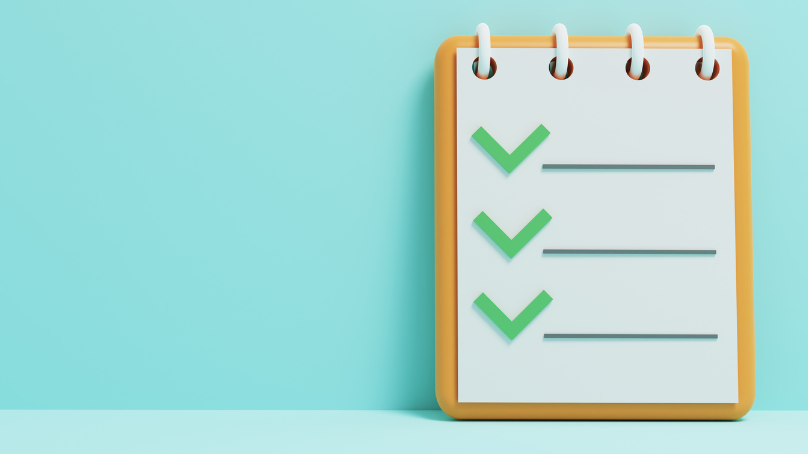 image of notebook with three checkmarks