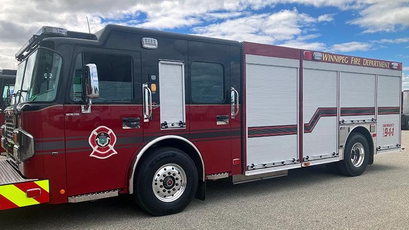 Fire engine truck outside