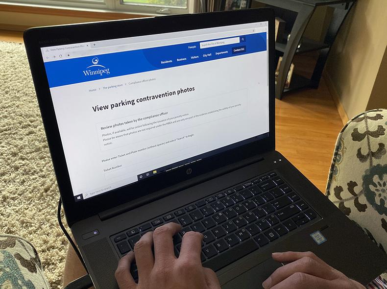 Laptop with new parking ticket evidence viewer on the screen