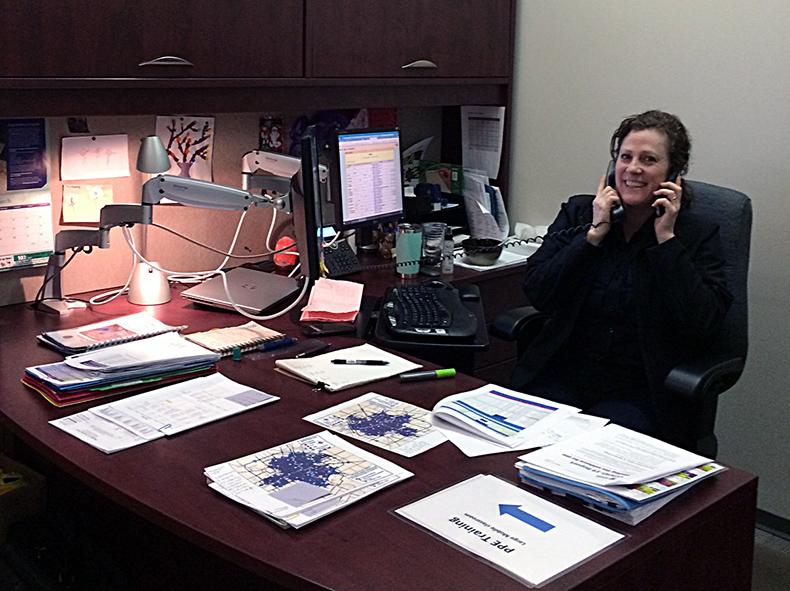 A Clinical Education Coordinator prepares a busy schedule for PPE training at WFPS Stations