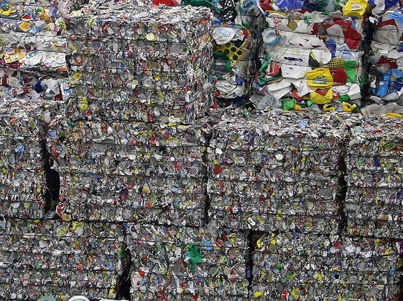Approximately 150 bales of material are processed each day. Each one weighs about 980 kilograms.