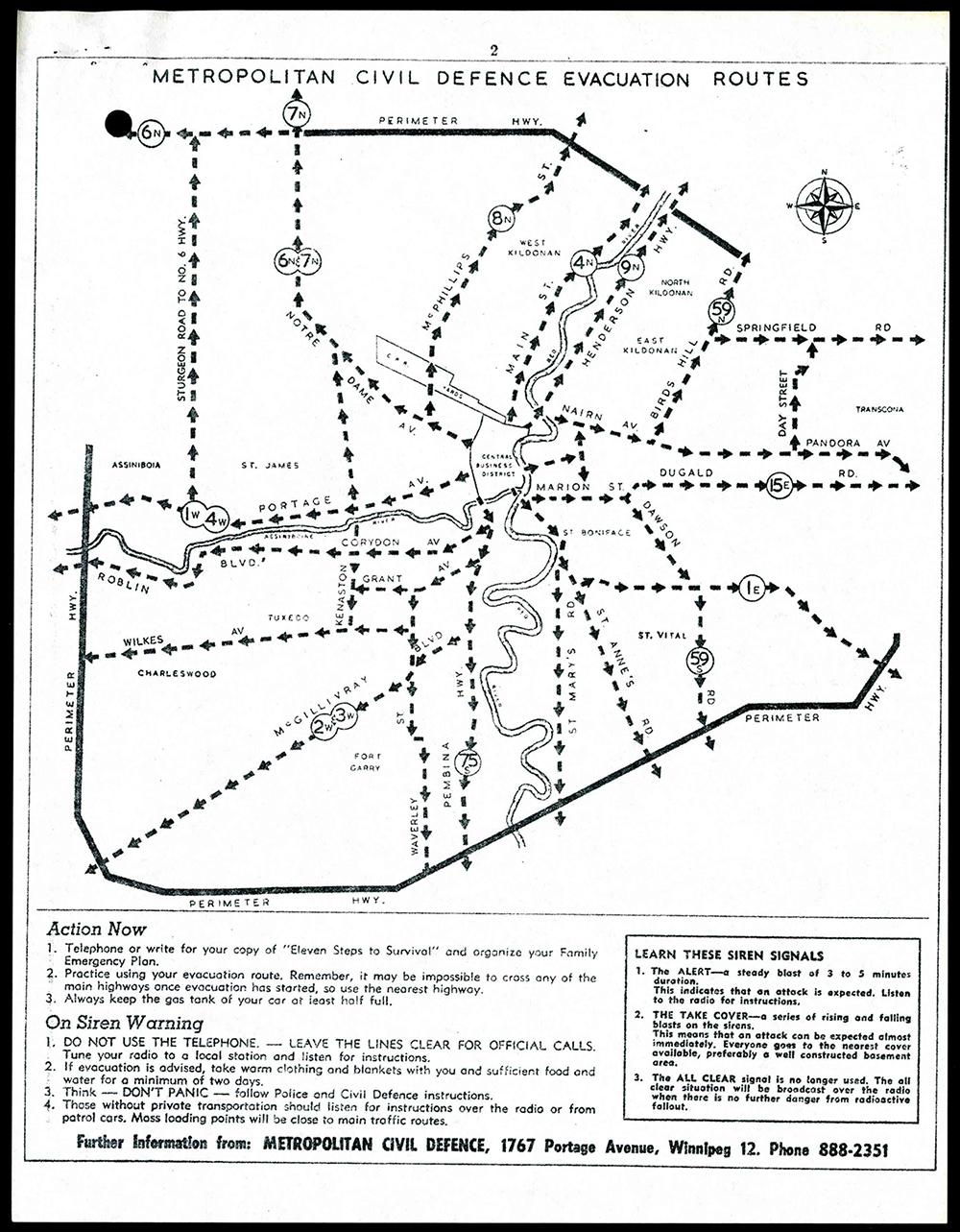 Telephone Directory insert created by Metropolitan Civil Defence, 1964.
