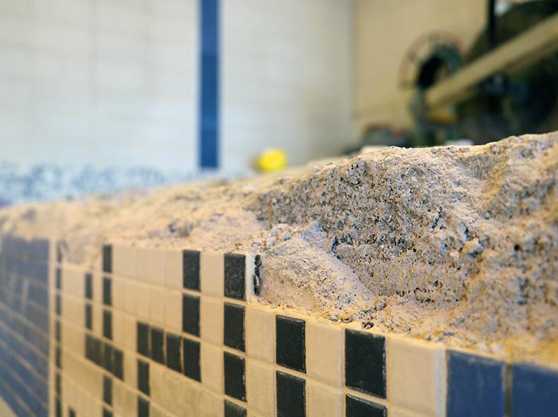 The concrete rehabilitation work will prevent against water seepage.