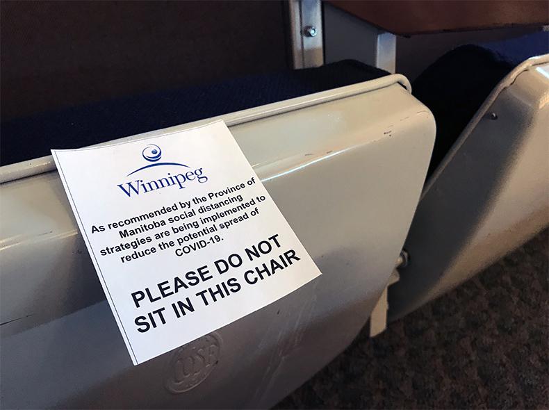 Certain chairs are restricted to help with social distancing in the Council Chambers.