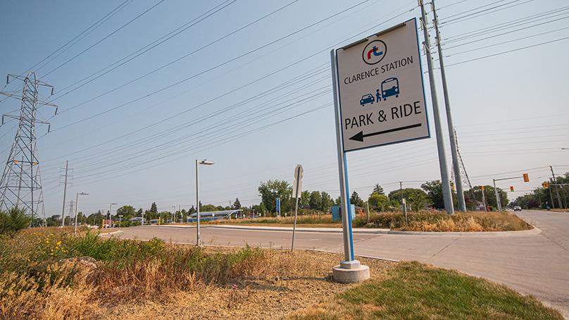 The park and ride location at the Clarence Station along the Southwest Transitway.