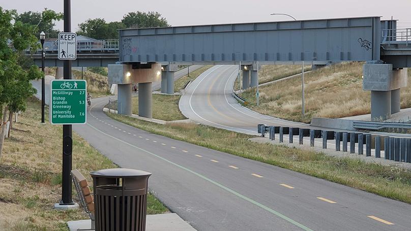 The active transportation path alongside the Southwest Transitway.