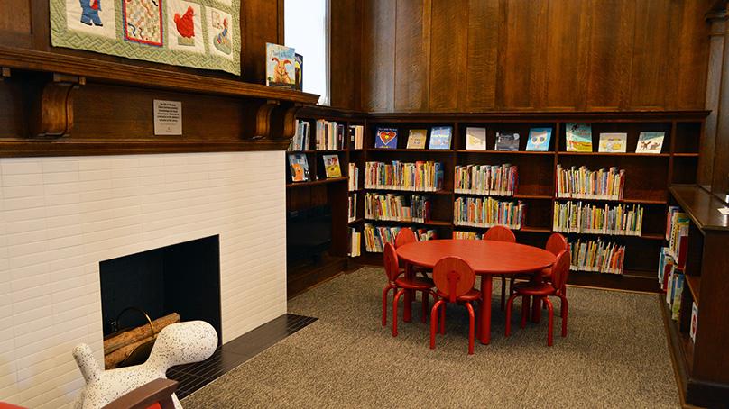 New lounge areas were added in front of the existing fireplaces.