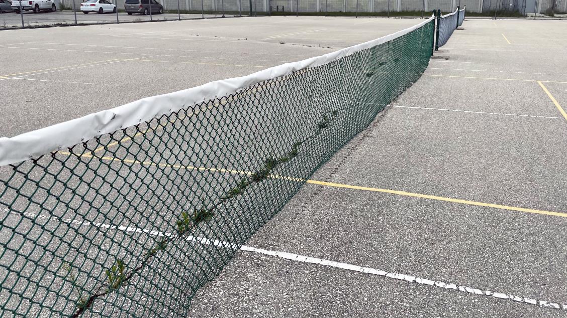 The tennis courts in Jill Officer Park.