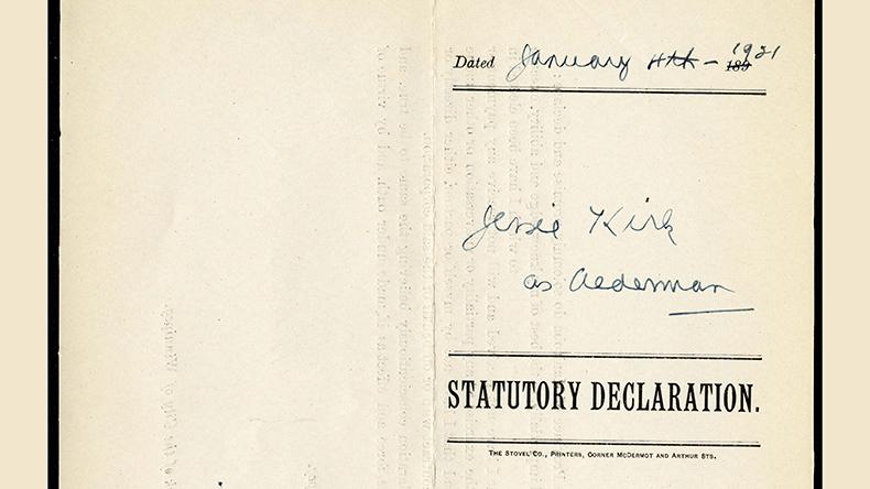 Jessie Kirk’s statutory declaration