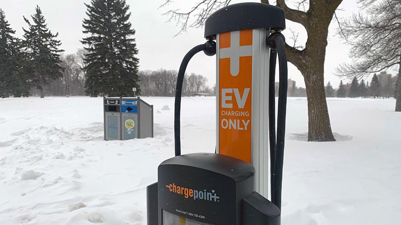 Electric vehicle charging stations were installed this year at four locations around Winnipeg.
