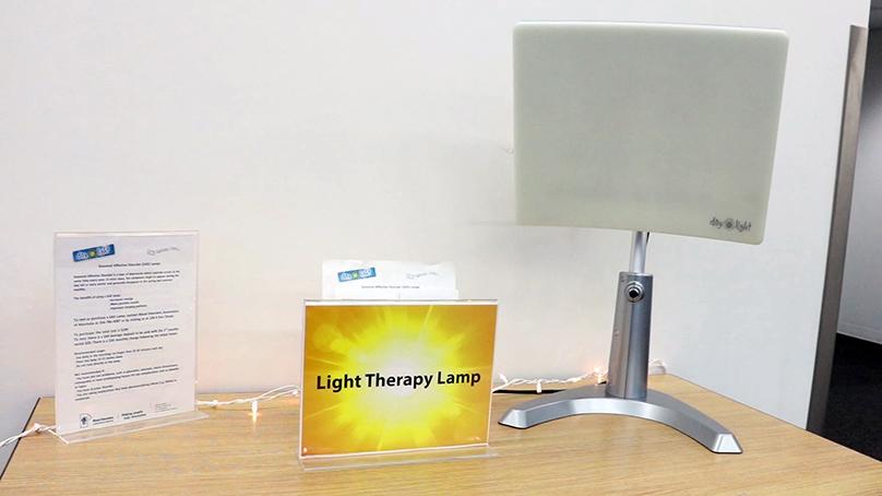 Light therapy lamp turned off.