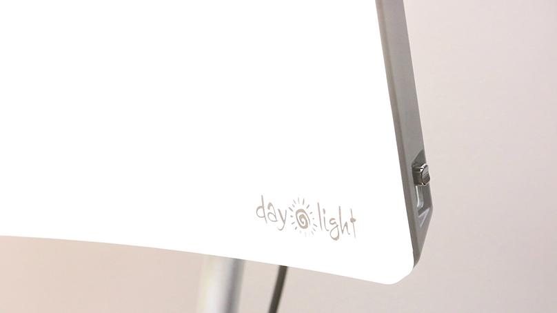 Light therapy lamp turned on.