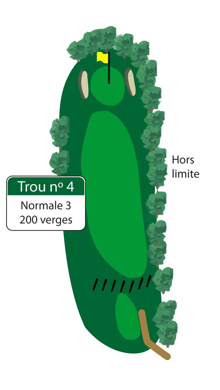 Ce pittoresque par 3 exige un coup précis depuis un tertre de départ surélevé jusqu’à un vert bien gardé par des fosses de sable à gauche et à droite.
