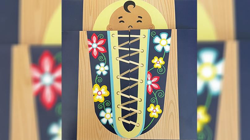 A graphical representation of a tikina'gaan on a brochure that was distributed to residents in the neighbourhood explaining the significance of the park's new name.