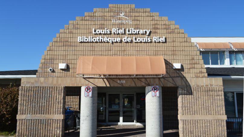 exterior of the Louis Riel library