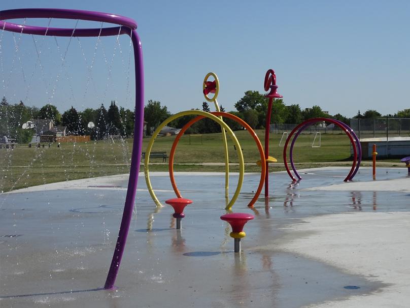 Sprinklers at Valley Gardens Spray Pad
