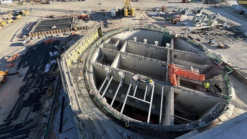 Construction underway at the North End Sewage Treatment Plant.
