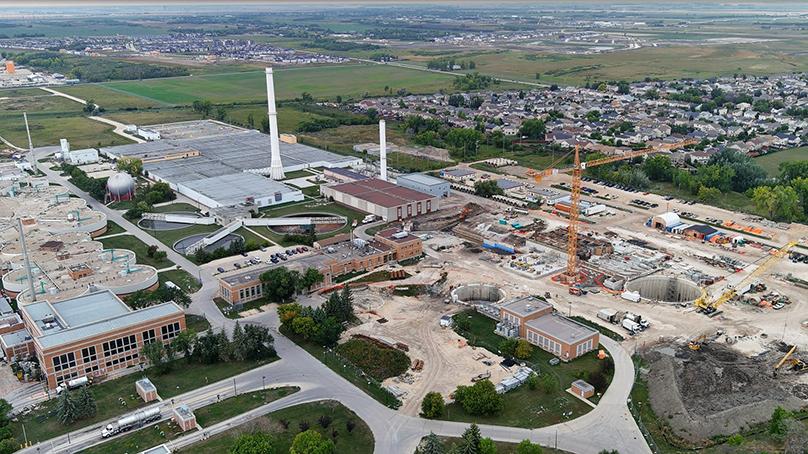 Construction underway at the North End Sewage Treatment Plant.