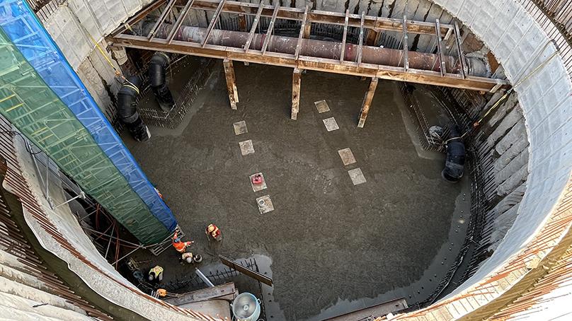 Construction underway at the North End Sewage Treatment Plant.
