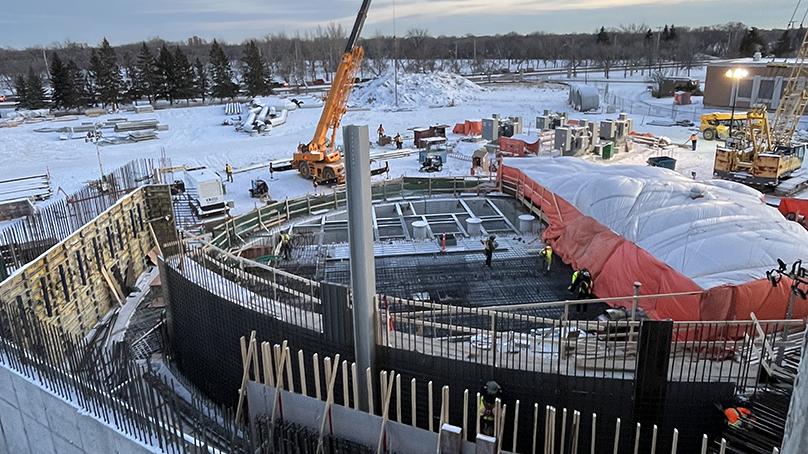 Construction underway at the North End Sewage Treatment Plant.