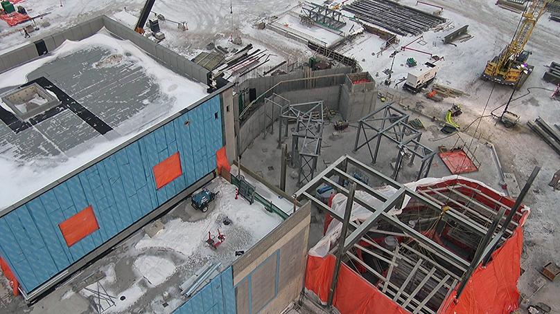 Construction underway at the North End Sewage Treatment Plant.
