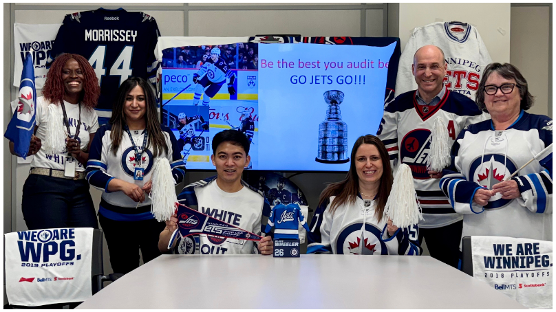 One of the Whiteout at Work Winnipeg Jets decorating contest entries.