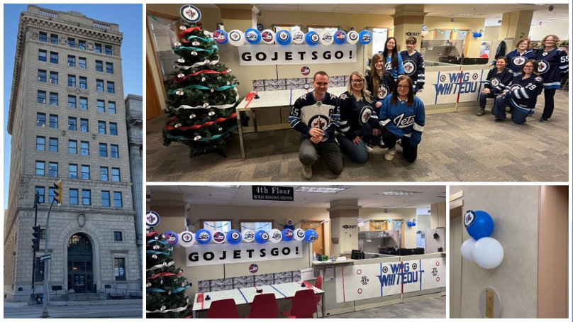 Whiteout decorating contest winning entry from Community Services Human Resources.