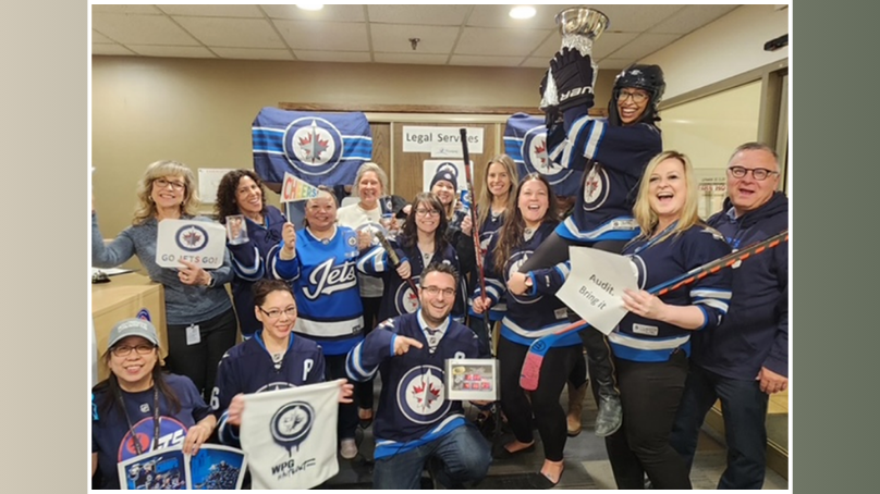 One of the Whiteout at Work Winnipeg Jets decorating contest entries.