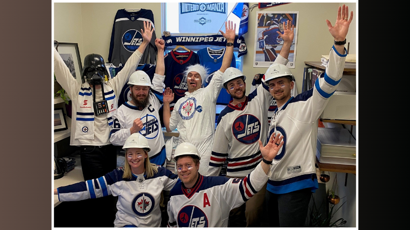 One of the Whiteout at Work Winnipeg Jets decorating contest entries.