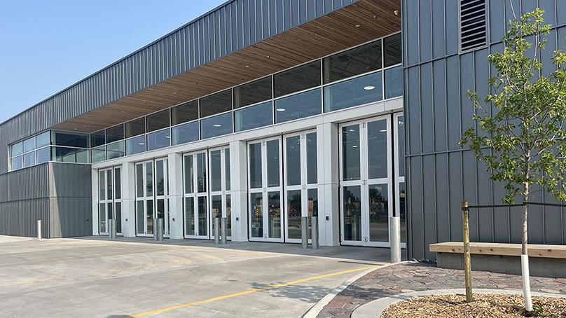 Station 9 has bifold bay doors instead of overhead garage doors. This can reduce response times by 15 seconds for each fire and paramedic unit.