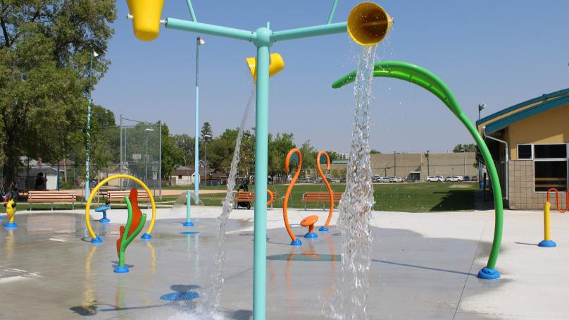 Champlain Spray Pad, located at 282 Niverville Ave.