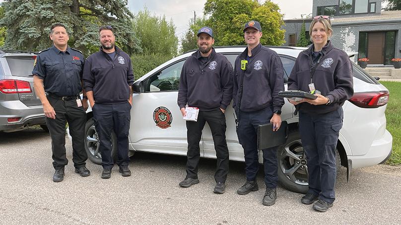 The Winnipeg Fire Paramedic Service Public Education team visits neighbourhoods after a fire to talk about fire safety.