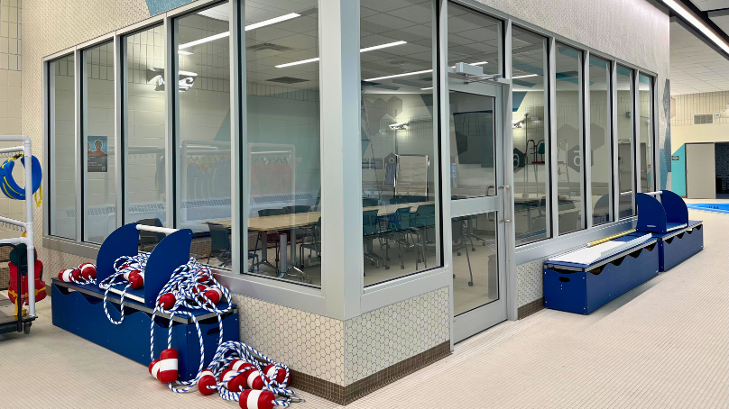 Upgrades at Bonivital Pool include new universal and gendered changerooms, multi-purpose room, and sauna.