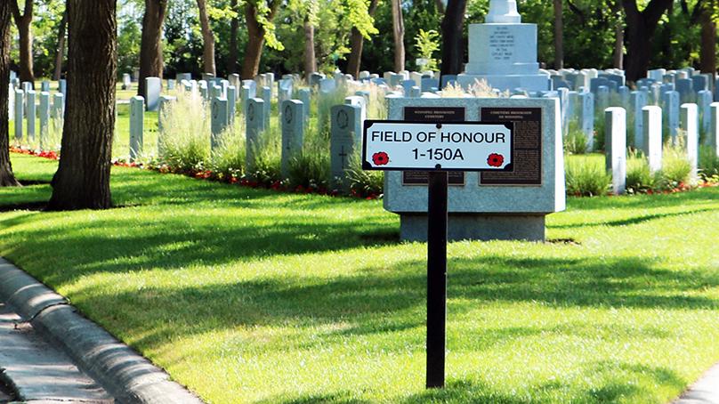 The Field of Honour in Brookside Cemetery.
