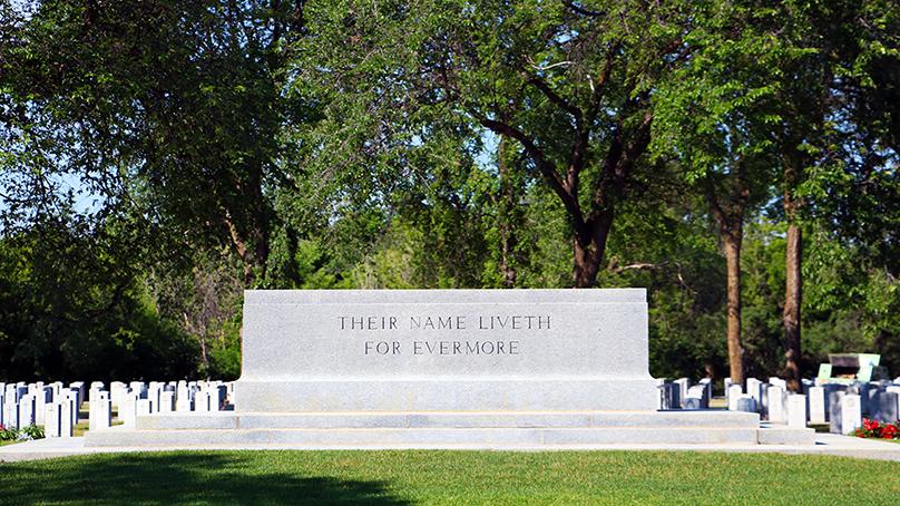 The Stone of Remembrance was unveiled at the Field of Honour in Brookside Cemetery in 1960.