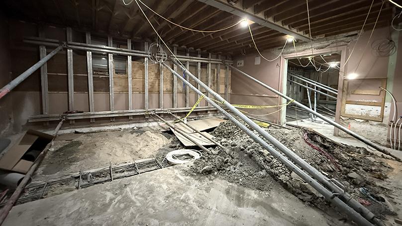 The basement walls had to be reinforced while new concrete was poured.